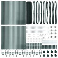 Стълб за ограда. Зелен 100 x 0,8 м (13 мм мрежа) Стомана и PVC
