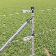 Стълб за ограда. Сребрист 10 x 0,6 м (25 мм мрежа) Стомана