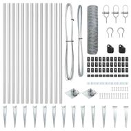 Стълб за ограда. Сребрист 10 x 1 м (36 мм мрежа) Стомана