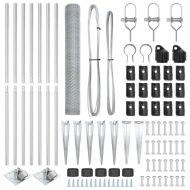 Стълб за ограда. Сребрист 10 x 1,4 м (25 мм мрежа) Стомана