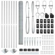 Стълб за ограда. Сребрист 10 x 1,5 м (13 мм мрежа) Стомана