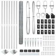 Стълб за ограда. Сребрист 10 x 1,6 м (50 мм мрежа) Стомана