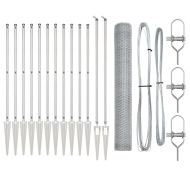 Стълб за ограда. Сребрист 25 x 1,4 м (13 мм мрежа) Стомана