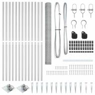 Стълб за ограда. Сребрист 25 x 1,6 м (25 мм мрежа) Стомана