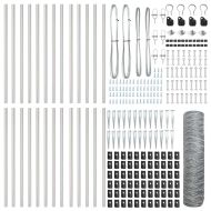Стълб за ограда. Сребрист 50 x 0,4 м (36 мм мрежа) Стомана