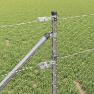 Стълб за ограда. Сребрист 100 x 0,6 м (36 мм мрежа) Стомана