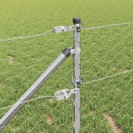 Стълб за ограда. Сребрист 100 x 0,6 м (50 мм мрежа) Стомана