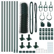 Стълб за ограда. Зелен 10 x 0,4 м (50 мм мрежа) Стомана и PVC