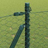 Стълб за ограда. Зелен 10 x 0,8 м (мрежа 36 мм) Стомана и PVC