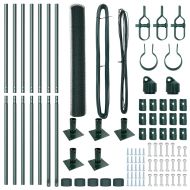 Стълб за ограда. Зелен 10 x 1 м (25 мм мрежа) Стомана и PVC