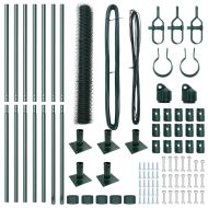 Стълб за ограда. Зелен 10 x 1 м (36 мм мрежа) Стомана и PVC