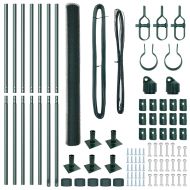 Стълб за ограда. Зелен 10 x 1,6 м (13 мм мрежа) Стомана и PVC