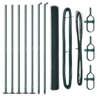 Стълб за ограда. Зелен 10 x 1,6 м (25 мм мрежа) Стомана и PVC