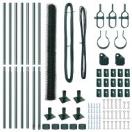 Стълб за ограда. Зелен 10 x 1,6 м (50 мм мрежа) Стомана и PVC