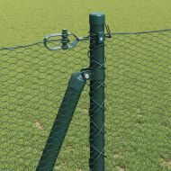 Стълб за ограда. Зелен 25 x 1,2 м (13 мм мрежа) Стомана