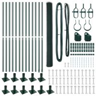 Стълб за ограда. Зелен 25 x 1,4 м (13 мм мрежа) Стомана и PVC