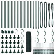 Стълб за ограда. Зелен 50 x 1 м (25 мм мрежа) Стомана и PVC