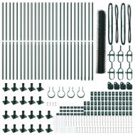Стълб за ограда. Зелен 50 x 1,2 м (50 мм мрежа) Стомана и PVC
