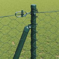 Стълб за ограда. Зелен 50 x 1,2 м (50 мм мрежа) Стомана и PVC