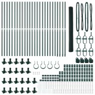 Стълб за ограда. Зелен 50 x 1,6 м (13 мм мрежа) Стомана и PVC