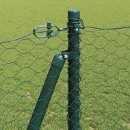 Стълб за ограда. Зелен 100 x 1,2 м (36 мм мрежа) Стомана и PVC
