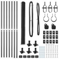 Стълб за ограда. Сив 10 x 1,6 м (25 мм мрежа) Стомана и PVC