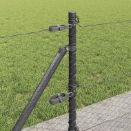 Стълб за ограда. Сив 25 x 0,4 м (25 мм мрежа) Стомана и PVC