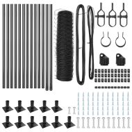 Стълб за ограда. Сив 25 x 0,5 м (50 мм мрежа) Стомана