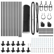 Стълб за ограда. Сив 25 x 0,6 м (мрежа 13 мм) Стомана и PVC