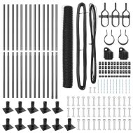 Стълб за ограда. Сив 25 x 1,2 м (36 мм мрежа) Стомана