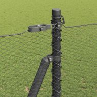 Стълб за ограда. Сив 25 x 1,5 м (13 мм мрежа) Стомана