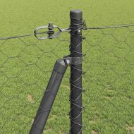 Стълб за ограда. Сив 50 x 1,2 м (50 мм мрежа) Стомана и PVC