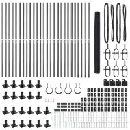 Стълб за ограда. Сив 50 x 1,5 м (36 мм мрежа) Стомана и PVC