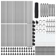 Стълб за ограда. Сив 100 x 0,5 м (36 мм мрежа) Стомана и PVC