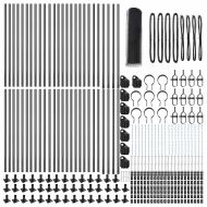 Стълб за ограда. Сив 100 x 0,8 м (25 мм мрежа) Стомана и PVC