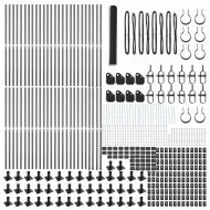 Стълб за ограда. Сив 100 x 1,2 м (25 мм мрежа) Стомана и PVC