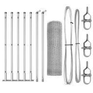 Стълб за ограда. Сребрист 10 x 0,6 м (13 мм мрежа) Стомана