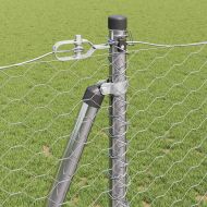 Стълб за ограда. Сребрист 10 x 1,2 м (36 мм мрежа) Стомана