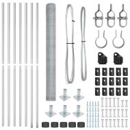 Стълб за ограда. Сребрист 10 x 1,4 м (25 мм мрежа) Стомана