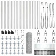 Стълб за ограда. Сребрист 50 x 0,5 м (25 мм мрежа) Стомана