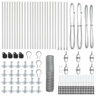 Стълб за ограда. Сребрист 50 x 0,8 м (мрежа 36 мм) Стомана