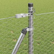 Стълб за ограда. Сребрист 50 x 1 м (25 мм мрежа) Стомана