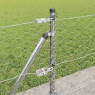 Стълб за ограда. Сребрист 100 x 0,6 м (50 мм мрежа) Стомана