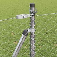 Стълб за ограда. Сребрист 100 x 1 м (36 мм мрежа) Стомана