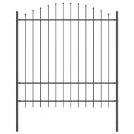 Градска ограда 2 pcs Сив 170 x 215 см Прахово боядисана стомана