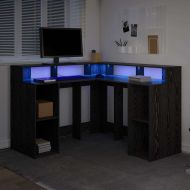 Бюро с рафт Черния дъб 130 x 130 x 91 см Инженерно дърво