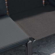 Градински Софа Комплект с възглавница 4 pcs Черно Стомана