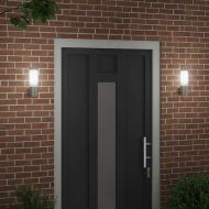 Външна стенна лампа 2 pcs Сребрист 12 x 8,5 x 27 см