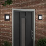 Външна стенна лампа 2 pcs Черно 23.5 x 9 x 26 см