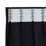 Завеси за затъмняване с пръстени 2 pcs Черно 225 x 140 см